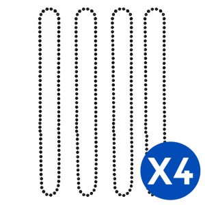 Collar Cuentas Color Negro X 4 Unidades