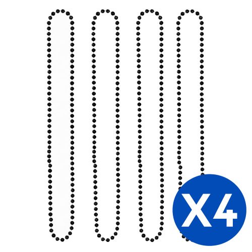 Collar Cuentas Color Negro X 4 Unidades