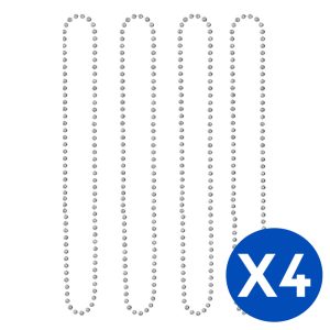 Collar Cuentas Color Plateado X 4 Unidades