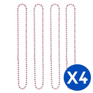 Collar Cuentas Color Rosa X 4 Unidades