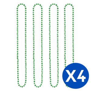 Collar Cuentas Color Verde X 4 Unidades
