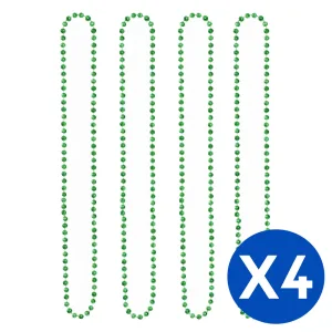 Collar Cuentas Color Verde X 4 Unidades