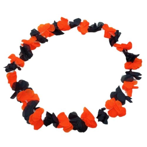 Collar Hawaiano Halloween Naranja y Negro
