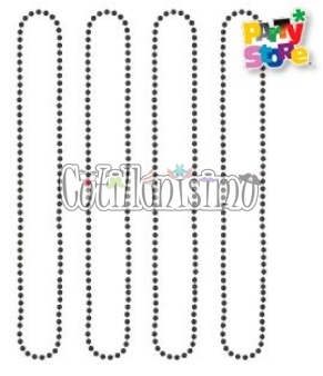 Collar Cuentas Color Negro X 4 Unidades