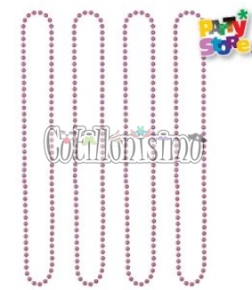 Collar Cuentas Color Rosa X 4 Unidades