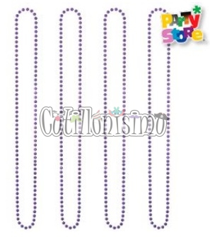Collar Cuentas Color Violeta X 4 Unidades