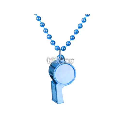 Collar con Cuentas y Silbato Color Azul x1u