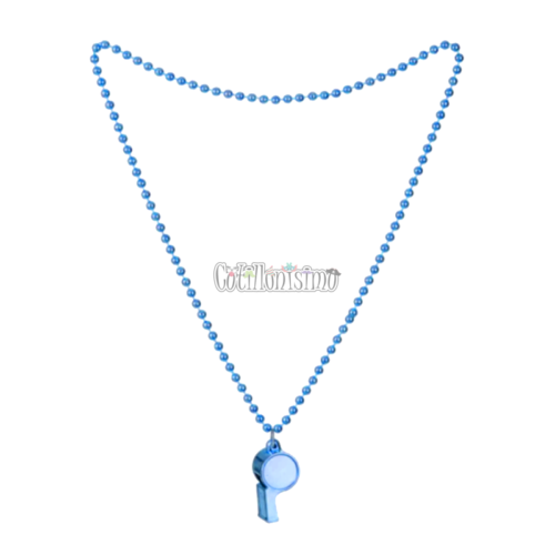 Collar con Cuentas y Silbato Color Azul x1u - Imagen 2
