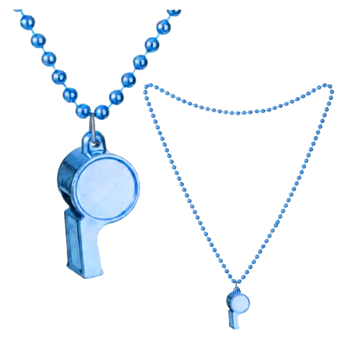 Collar con Cuentas y Silbato Color Azul x1u