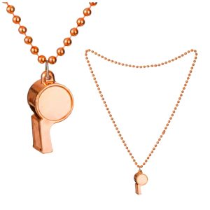 Collar con Cuentas y Silbato Color Naranja x1u