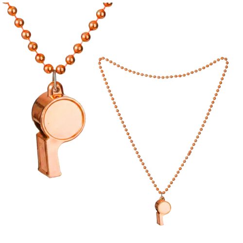 Collar con Cuentas y Silbato Color Naranja x1u