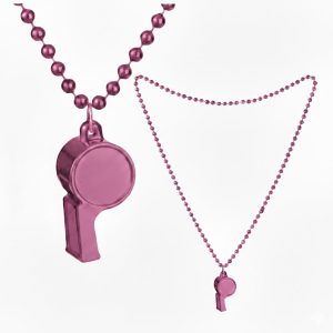 Collar con Cuentas y Silbato Color Rosa x1u