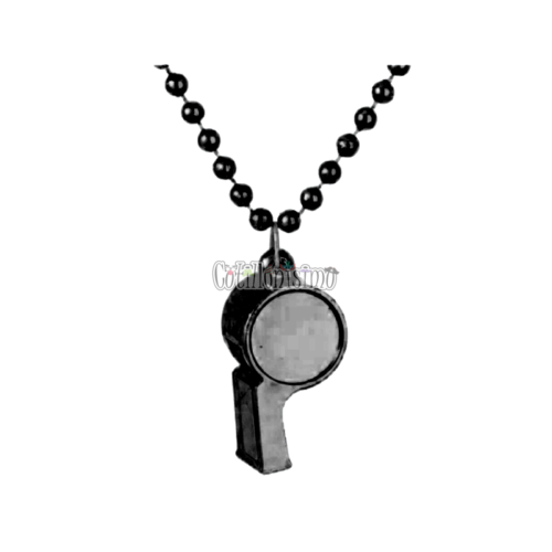 Collar con Cuentas y Silbato Color Negro x1u