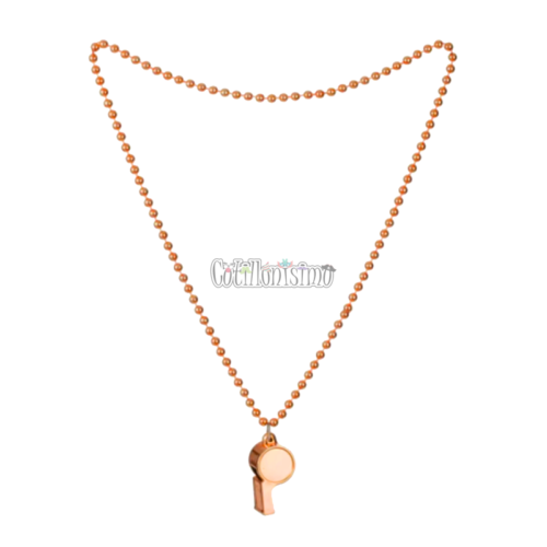 Collar con Cuentas y Silbato Color Naranja x1u - Imagen 2
