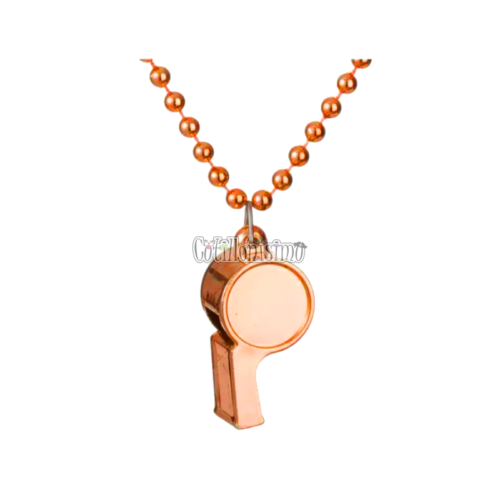Collar con Cuentas y Silbato Color Naranja x1u