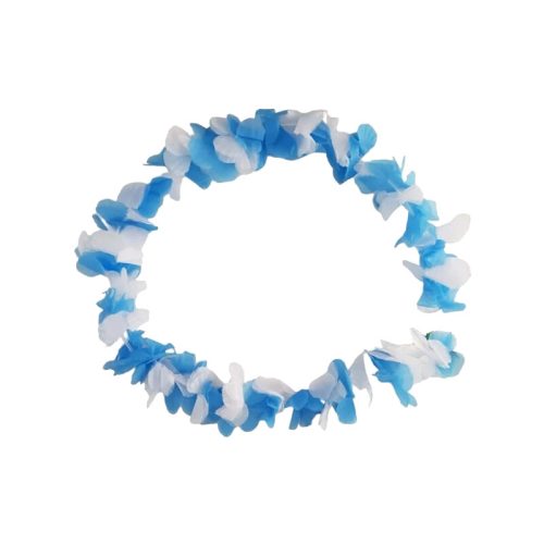 Collar con Flores Celeste y Blanco Argentina