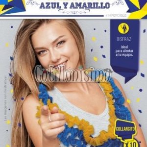 Collarcito Hawaiano AZUL Y AMARILLO X10 (FRISELINA)