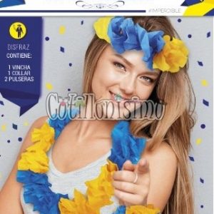 Combo Hawaiano AZUL y AMARILLO (FRISELINA) 4 PCS