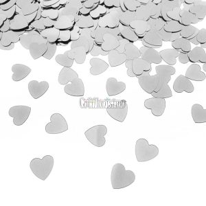 Confetti Corazón METALIZADO para Globos - Color PLATEADO x20 Gramos