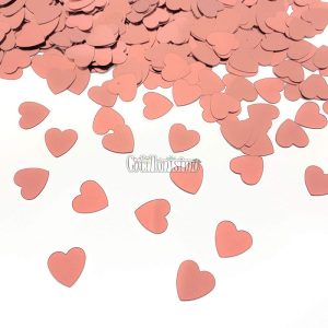 Confetti Corazón METALIZADO para Globos - Color ROSA GOLD x20 Gramos