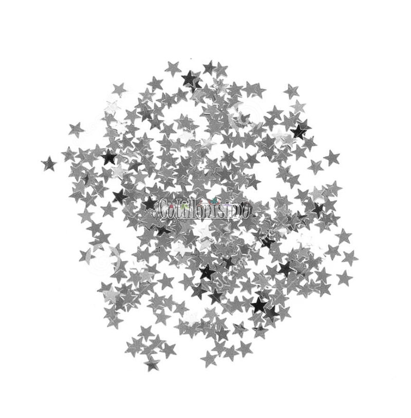 Confetti Estrella METALIZADO para Globos - Color PLATEADO x20 Gramos