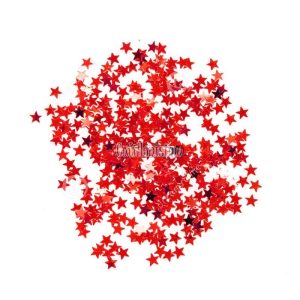 Confetti Estrella METALIZADO para Globos - Color ROJO x20 Gramos