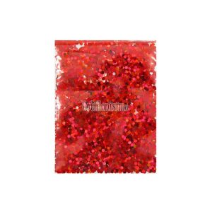 Confetti Mini Hexagonal Rojo x10 Gramos