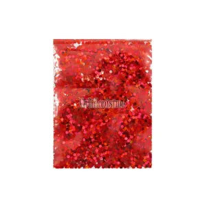 Confetti Mini Hexagonal Rojo x10 Gramos