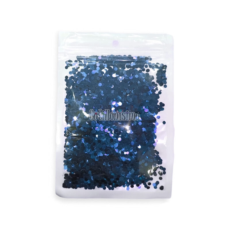 Confetti Redondo Mini Metalizado Azul x12 Gramos