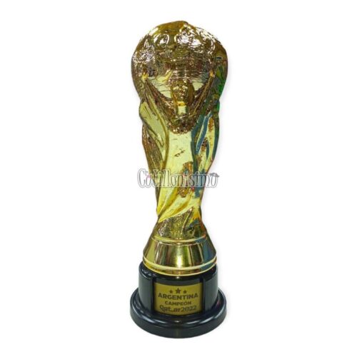 Copa del Mundo Plastico Metalizada con Base
