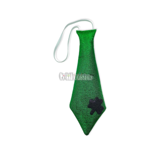 Corbata Verde con Trebol San Patricio Lamé