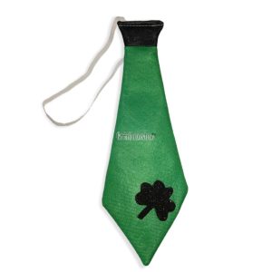 Corbata Verde con Trebol con Nudo Negro San Patricio