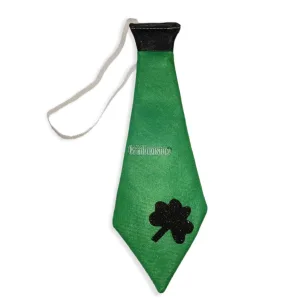 Corbata Verde con Trebol con Nudo Negro San Patricio
