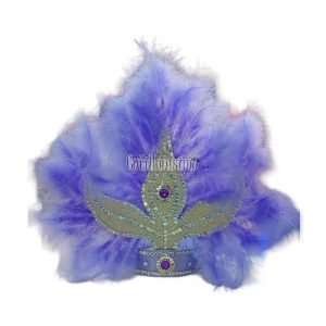 Corona Con Plumas Vincha Marabu Color LILA (Grande)