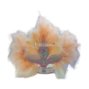 Corona Con Plumas Vincha Marabu Color SALMON (Grande)