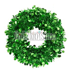 Corona Navideña 38cm Metalizada Verde