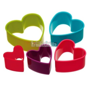 Set Cortantes Corazon Plastico x5 Unidades