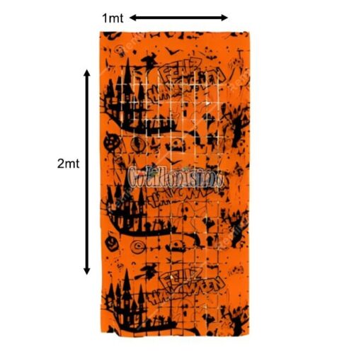 Cortina Lluvia Shimmer Naranja Halloween 2 X 1 Mts