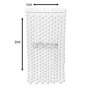 Cortina Lluvia Calavera Halloween Blanco 2 X 1 Mts