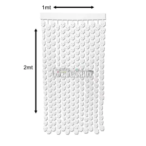 Cortina Lluvia Calavera Halloween Blanco 2 X 1 Mts