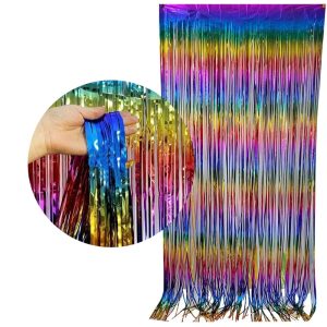 Cortina Lluvia METALIZADA MULTICOLOR 2,20 X 1