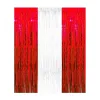 Cortina Lluvia Metalizada Bicolor Rojo y Blanco 2 x 1 Mts