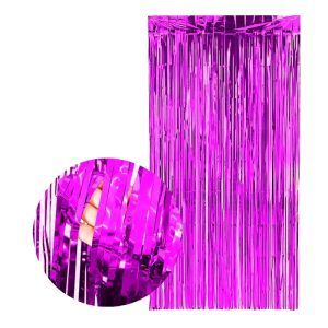 Cortina Lluvia Metalizada Fucsia 2,20 X 1