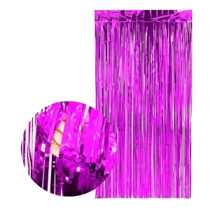 Cortina Lluvia Metalizada Fucsia 2,20 X 1