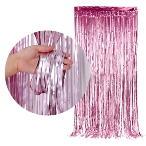 Cortina Lluvia Metalizada Rosa 2,20 X 1