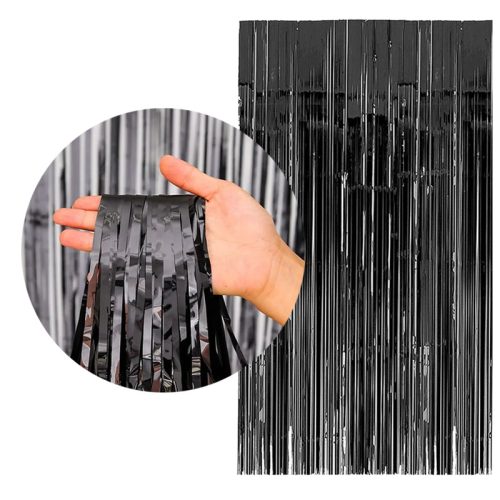 Cortina Lluvia Negra 2,20 X 1