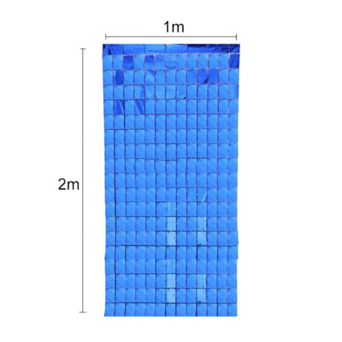 Cortina Lluvia SHIMMER Metalizada Cuadrada Azul 2 X 1 Mts