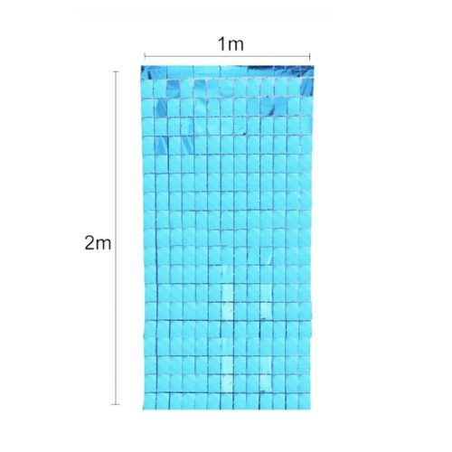 Cortina Lluvia SHIMMER Metalizada Cuadrada Celeste 2 X 1 Mts