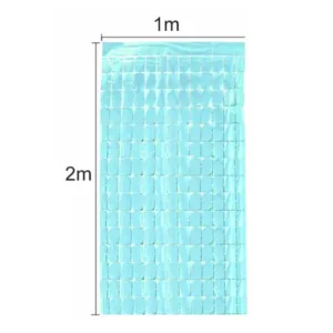 Cortina Lluvia SHIMMER Cuadrada Celeste Pastel 2 X 1 Mts