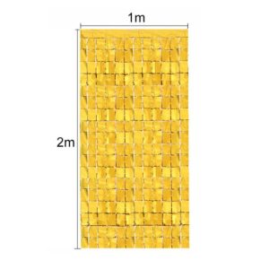 Cortina Lluvia SHIMMER Metalizada Cuadrada Dorada 2 X 1 Mts